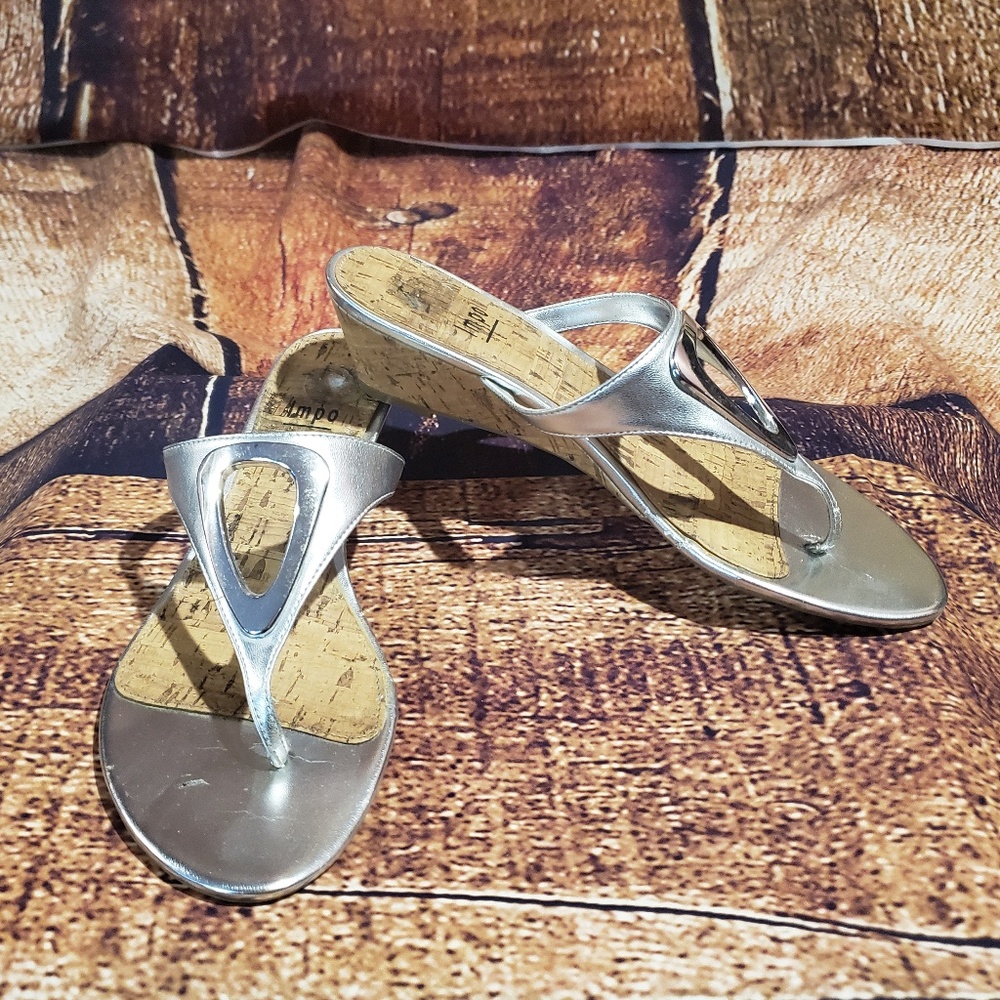 IMPO Silver Metallic 2" Wedge Sandals